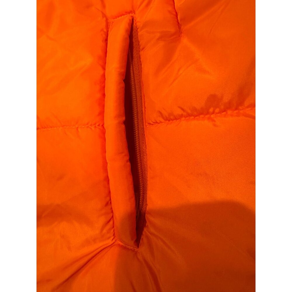 Orange Puffer Vest W/High Neck By Culture Couture M 100% Polyester Lightweight D - Picture 4 of 8